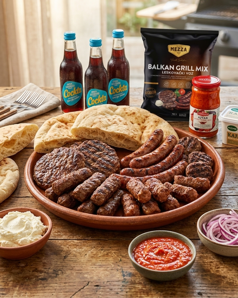 Balkan mix grill BBQ met somun, kajmak en ajvar