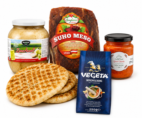 Gerechten: Authentieke Balkan Sarma: gevulde zuurkoolbladeren met ajvar