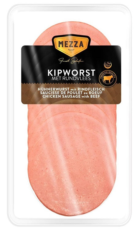 MEZZA SLICE kipworst met rundvlees 135g