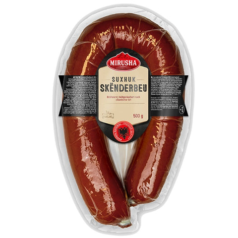 Mirusha SKENDERBEU 500g - Gerookte Balkanworst voor de BBQ of pan