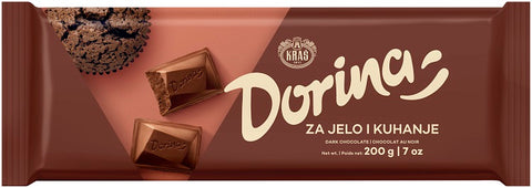 Grate dorina pure chocolate bar 200 g