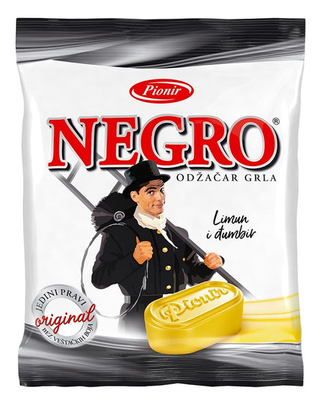 Pionir Black Lemon Ginger Candy 100g