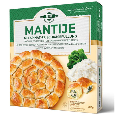 Sofka mantije bites spinazie en kaas 700 g